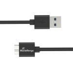 MediaRange USB-A To Micro-B Usb 3.0 Charge And Sync Cable, Usb 3.0, 5 Gbps, 5W max., 50cm, Black - (MRCS239)
