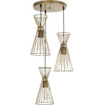 GloboStar Flixio Vintage �������� ��������� ������ �� ����� 3 x E27 Ac 220-240V IP20 - ����� - �40 x �40 x �70cm - (201-0126)