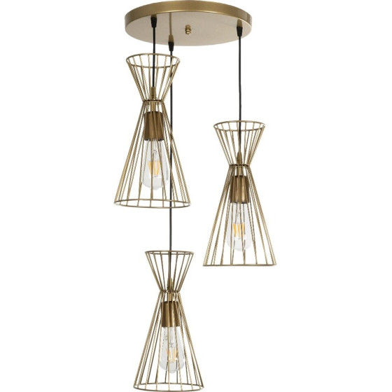 GloboStar Flixio Vintage �������� ��������� ������ �� ����� 3 x E27 Ac 220-240V IP20 - ����� - �40 x �40 x �70cm - (201-0126)