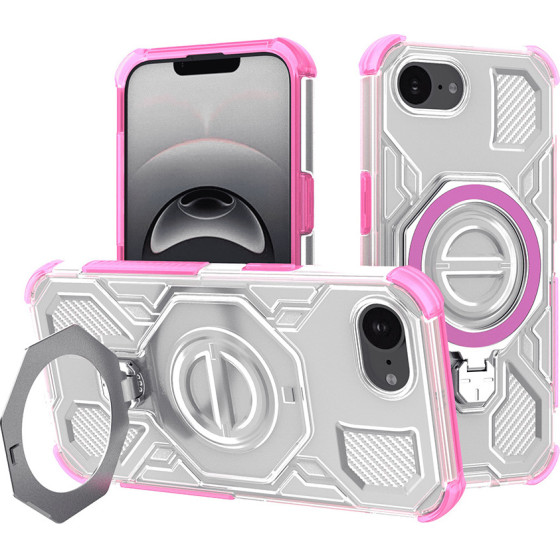 Techsuit - Carbon Shield Pro - Iphone 16e - Pink Transparent