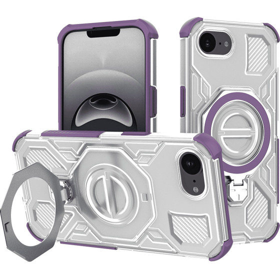 Techsuit - Carbon Shield Pro - Iphone 16e - Purple Transparent