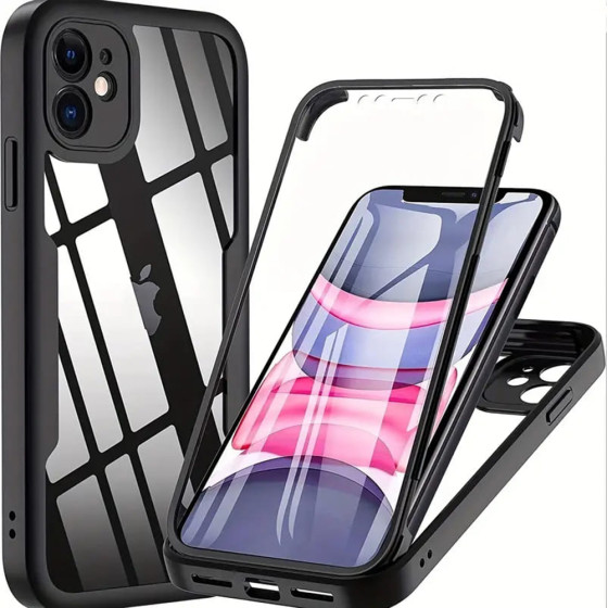 Techsuit - Colorverse 360 Series + Screen Protector - Iphone 11 - Black