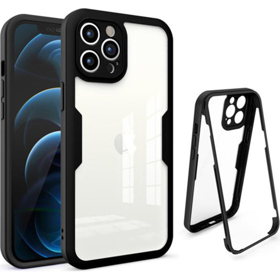 Techsuit - Colorverse 360 Series + Screen Protector - Iphone 12 Pro Max - Black