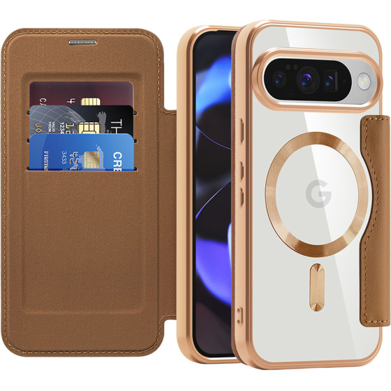 Techsuit - Smartmag Book Case - Google Pixel 10 / 10 Pro - Brown