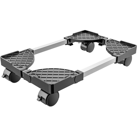 Lamtech Adjustable Pc Stand With Wheels Max 25KG BLACK/Silver - (LAM980398)