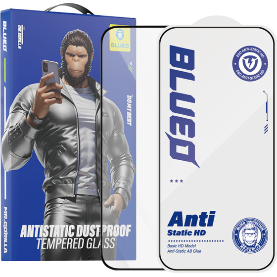 Blueo - Anti-Static HD Glass - iPhone 15 Pro Max - Black