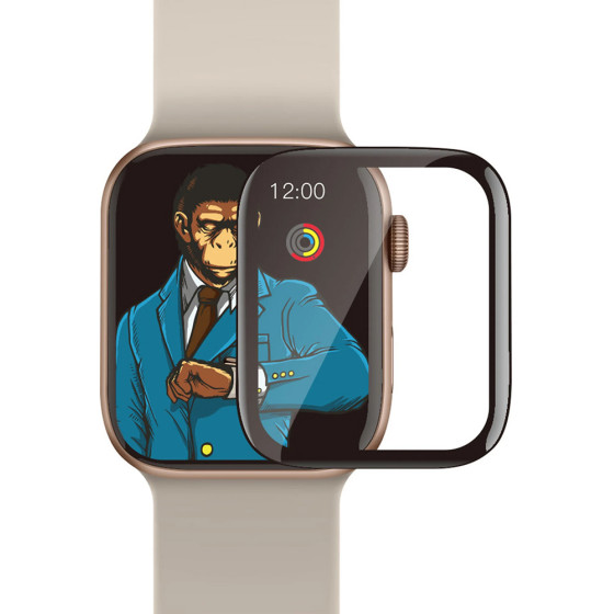 Blueo - High Molecule Screen Protector with Dust Removal Locator - Apple Watch 4/5/6/SE/SE 2 (40mm) - Black