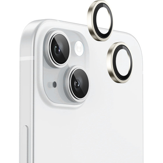 Blueo - Original Metal Frame Lens Protector (2 pack) - iPhone 15 / iPhone 15 Plus - Yellow