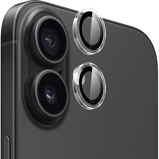 Blueo - Original Metal Frame Lens Protector (2 pack) - iPhone 16 / iPhone 16 Plus - Clear
