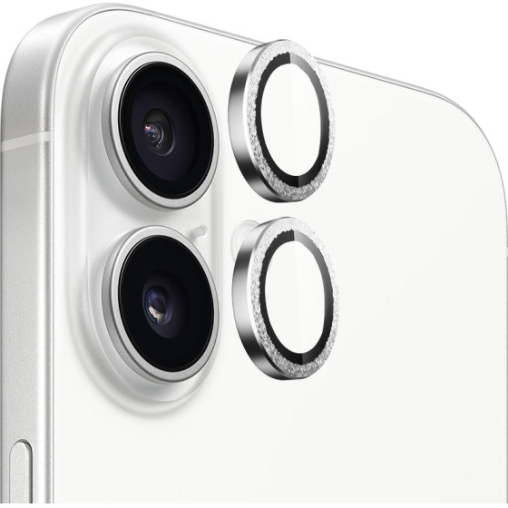 Blueo - Original Metal Frame Lens Protector (2 pack) - iPhone 16 / iPhone 16 Plus - Silver