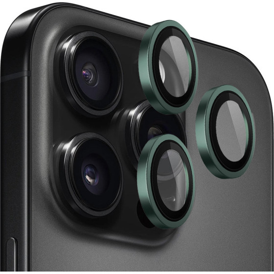 Blueo - Original Metal Frame Lens Protector (3 pack) - iPhone 13 Pro / iPhone 13 Pro Max - Alpine Green