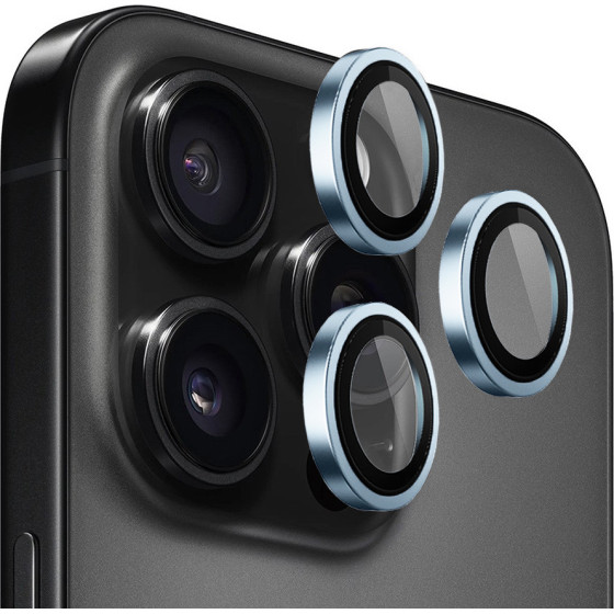 Blueo - Original Metal Frame Lens Protector (3 pack) - iPhone 13 Pro / iPhone 13 Pro Max - Light Blue