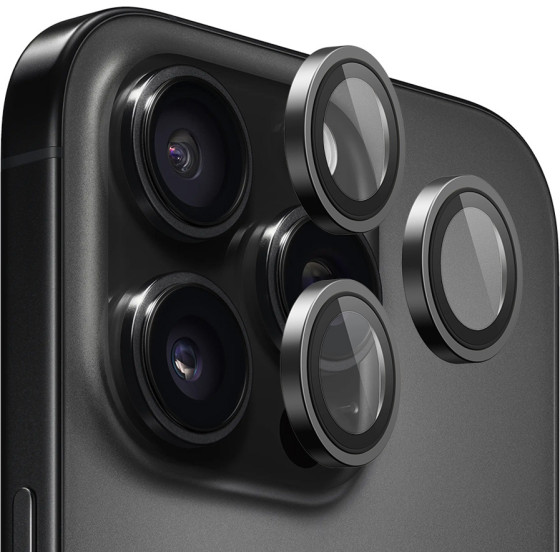 Blueo - Original Metal Frame Lens Protector (3 pack) - iPhone 14 Pro / iPhone 14 Pro Max - Black