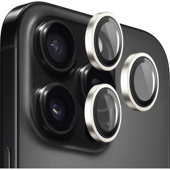 Blueo - Original Metal Frame Lens Protector (3 pack) - iPhone 14 Pro / iPhone 14 Pro Max - Golden