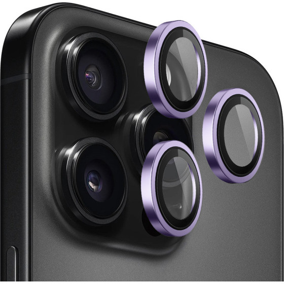 Blueo - Original Metal Frame Lens Protector (3 pack) - iPhone 14 Pro / iPhone 14 Pro Max - Purple