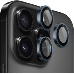 Blueo - Original Metal Frame Lens Protector (3 pack) - iPhone 15 Pro - Blue