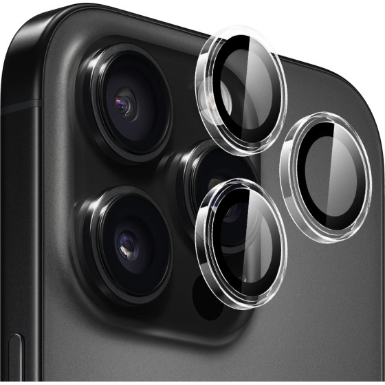 Blueo - Original Metal Frame Lens Protector (3 pack) - iPhone 16 Pro / iPhone 16 Pro Max - Clear