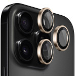 Blueo - Original Metal Frame Lens Protector (3 pack) - iPhone 16 Pro / iPhone 16 Pro Max - Gold Titanium