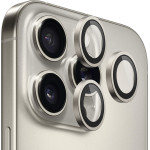 Blueo - Original Metal Frame Lens Protector (3 pack) - iPhone 16 Pro / iPhone 16 Pro Max - Natural Titanium