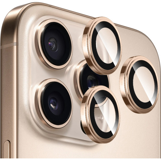 Blueo - Sapphire Crystal Original Lens Glass (3 pack) - iPhone 14 Pro / iPhone 14 Pro Max - Golden