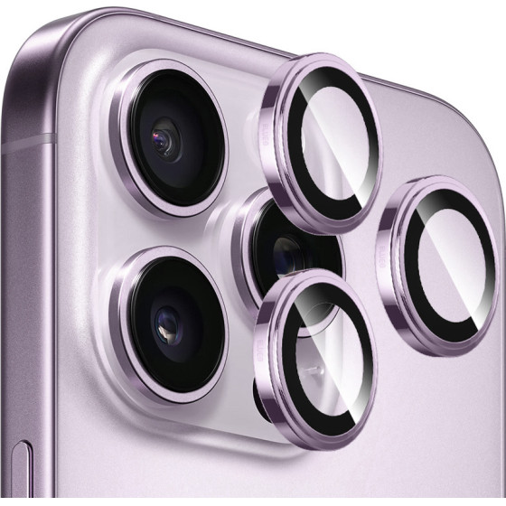 Blueo - Sapphire Crystal Original Lens Glass (3 pack) - iPhone 14 Pro / iPhone 14 Pro Max - Purple