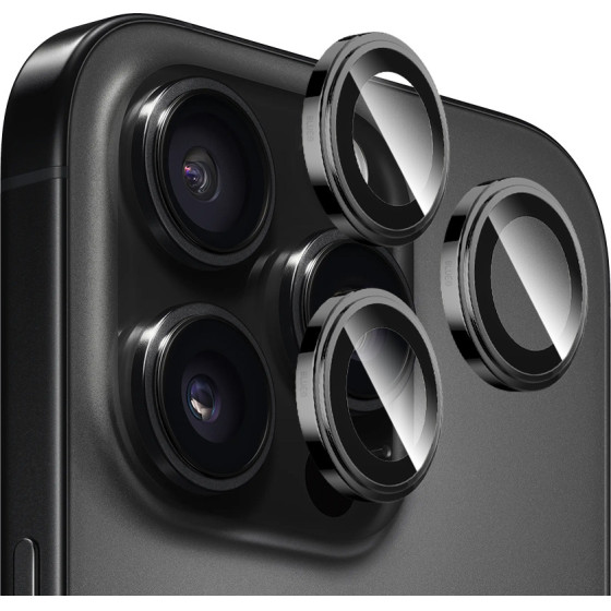 Blueo - Sapphire Crystal Original Lens Glass (3 pack) - iPhone 16 Pro / iPhone 16 Pro Max - Black Titanium