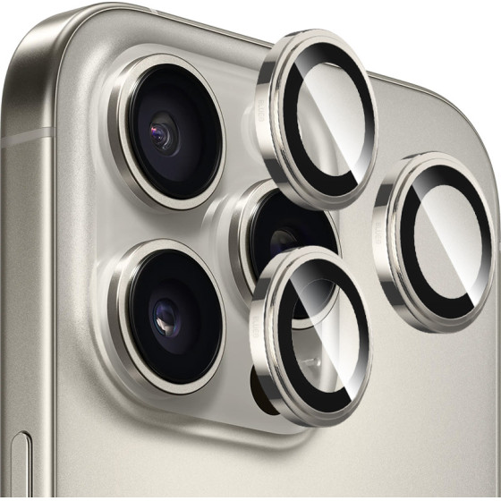 Blueo - Sapphire Crystal Original Lens Glass (3 pack) - iPhone 16 Pro / iPhone 16 Pro Max - Natural Titanium