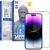 Blueo - Sapphire Screen Protector with Applicator Pro - iPhone 15 Pro Max - Black