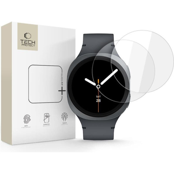 Tech-Protect Glass Fit+ 2-Pack Tempered Glass For Samsung Galaxy Watch 8 44 Mm - Transparent - (28234-0)