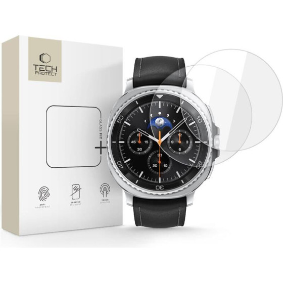 Tech-Protect Glass Fit+ 2-Pack Tempered Glass For Samsung Galaxy Watch 8 Classic 46 Mm - Transparent - (28235-0)