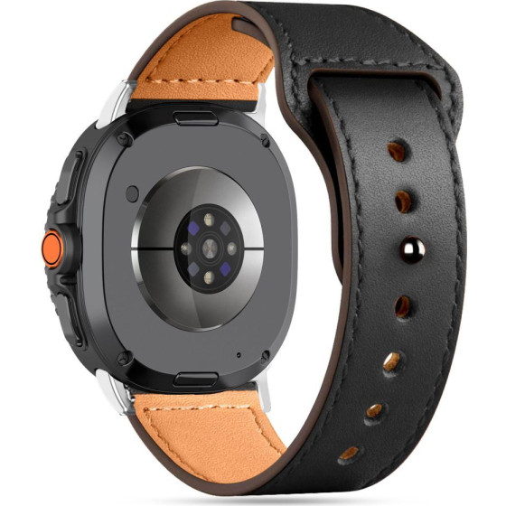 Tech-Protect Leatherfit Strap For Samsung Galaxy Watch 40/44/46 Mm - Black - (28471-0)