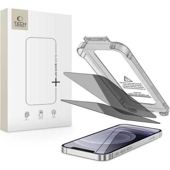 Tech-Protect Quick Set Spy+ Privacy Glass 2-Pack For Iphone 12 / 12 Pro - (28457-0)