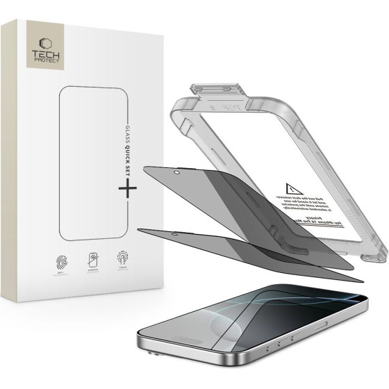 Tech-Protect Quick Set Spy+ Privacy Glass 2-Pack For Iphone 16 Pro - (28243-0)