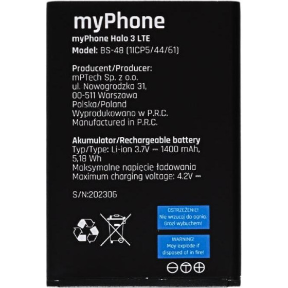 MYPHONE �������� Halo 3 Lte (Original) - (CZE004982)