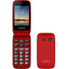 Lamtech Flip Phone 2.8' Display With BT, Fm RADIO, SOS, 1400 mAh, Gr Menu FLIP-X Red - (LAM980657)