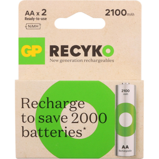 GP ��������� ����������������� AA/HR06 1.2V 2100mAh Ni-Mh Recyko Ready To Use 2/BLISTER