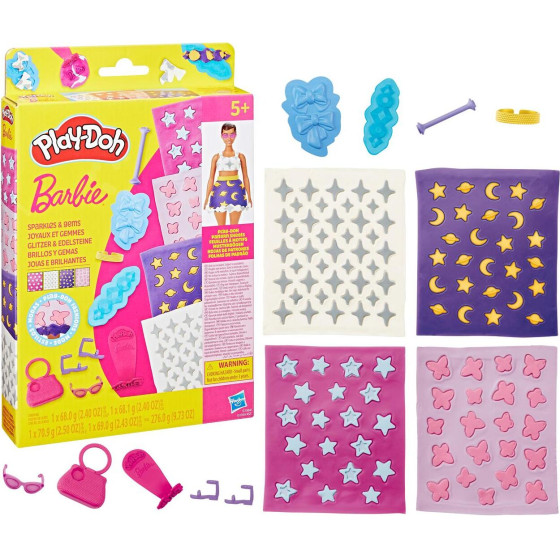 Hasbro Play-Doh: Fashion - Barbie Designer Patterns Packs Sparkles And Gems (G1364)