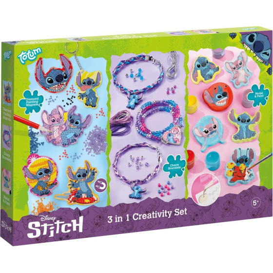 Totum: Disney Stitch - 3 In 1 Creativity Set Model & Paint (TT700161)