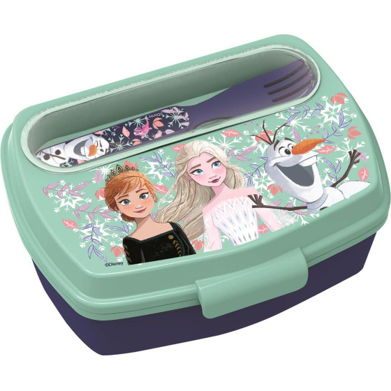 Stor: Frozen Snowy Tale - Funny Sandwich Box With Cutlery (81009)
