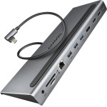 Axagon HMC-4KX3 Usb 3.2 Gen 1 Hub W. Dp + 2X Hdmi + GLAN, PD, 3X USB-A PORTS, Card READER, AUDIO