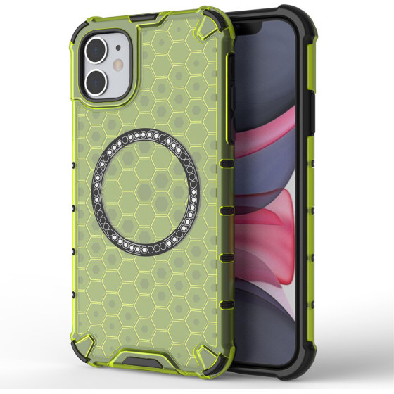 Techsuit - Honeycomb Shield Magsafe - Iphone 11 - Lime Green