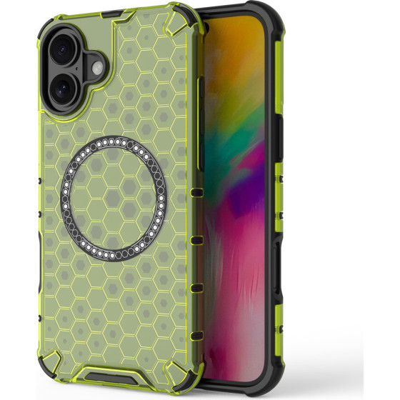 Techsuit - Honeycomb Shield Magsafe - Iphone 16 - Lime Green