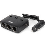 AMiO ���������� �������� 12/24V 100W ������/3 ������/2xUSB-A /������ ON-OFF/������� LED/������� 70cm - 1 ���. - (04363)