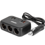 AMiO ���������� �������� 12/24V 120W ������/3 ������/1xUSB-A+1xUSB-C Qc 4.0 ������� ��������/������� 80cm - 1 ���. - (04365)