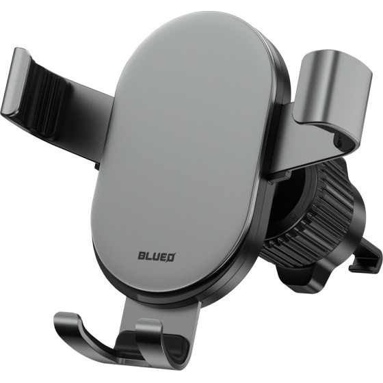 BLUEO - Car Holder Gravity - For Air Vent, Firm Clamping, Widely Applicable, Elegant Design, Aluminum Alloy - Black