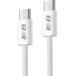 BLUEO - Data Cable - Type-C To Type-C, Fast Charging, Braided, 1.2m - White