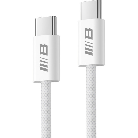 BLUEO - Data Cable - Type-C To Type-C, Fast Charging, Braided, 2m - White