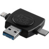 NSP N35 3 In 1 Sd Card Reader USB-A/Micro USB/Type C & Lightning BLACK