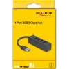 DeLock Usb Hub 4x �����, Usb 3.0, 5Gbps, Usb �������, ������ - (64350)