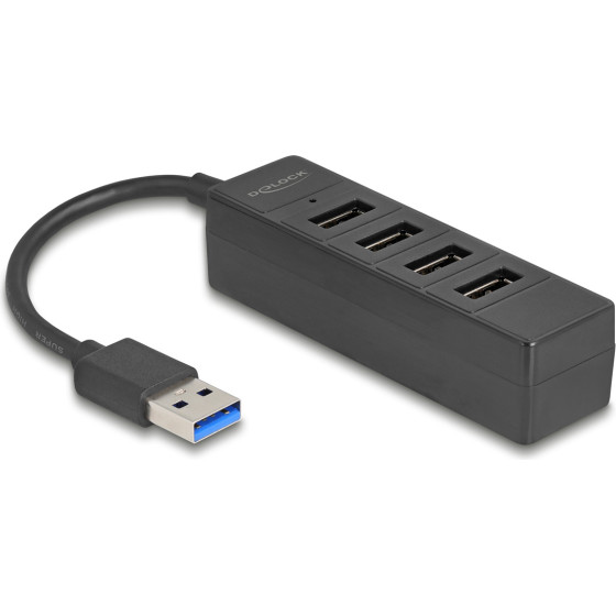 DeLock Usb Hub 4x �����, Usb 3.0, 5Gbps, Usb �������, ������ - (64350)